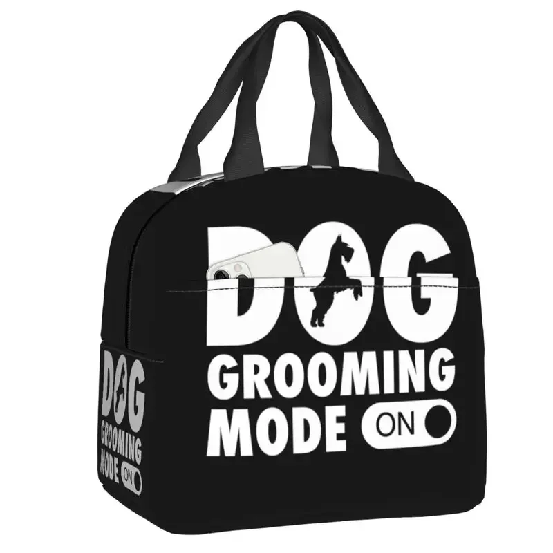 

Funny Mode On Dog Grooming Thermal Insulated Lunch Bag Women Dog Groomer Lunch Container for Outdoor Camping Food Bento Box