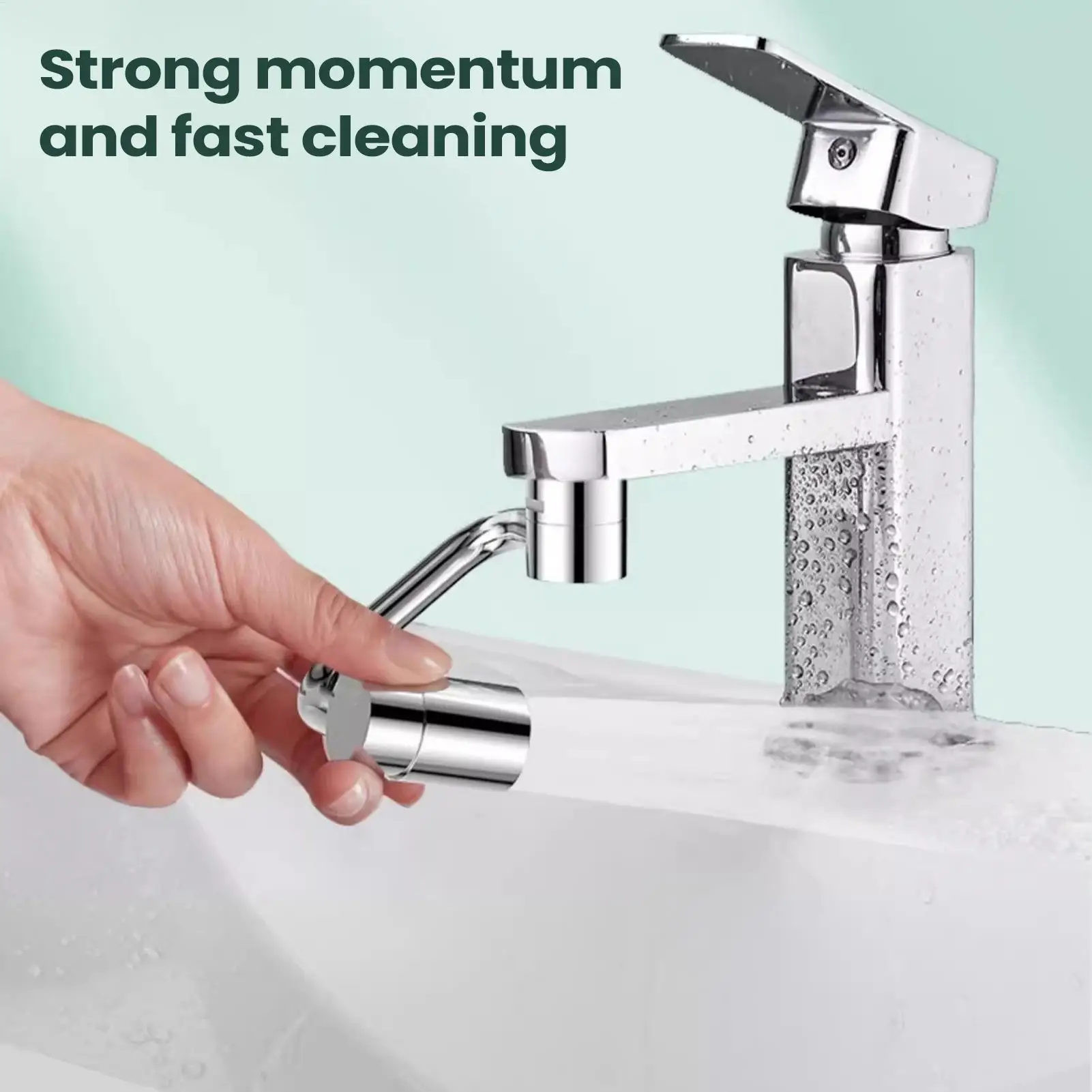 

Вращающаяся на 360° насадка-удлинитель для смесителя – поворотная распылительная головка с 2 режимами, простая установка для кухни, раковины в ванной – для дома, отелей