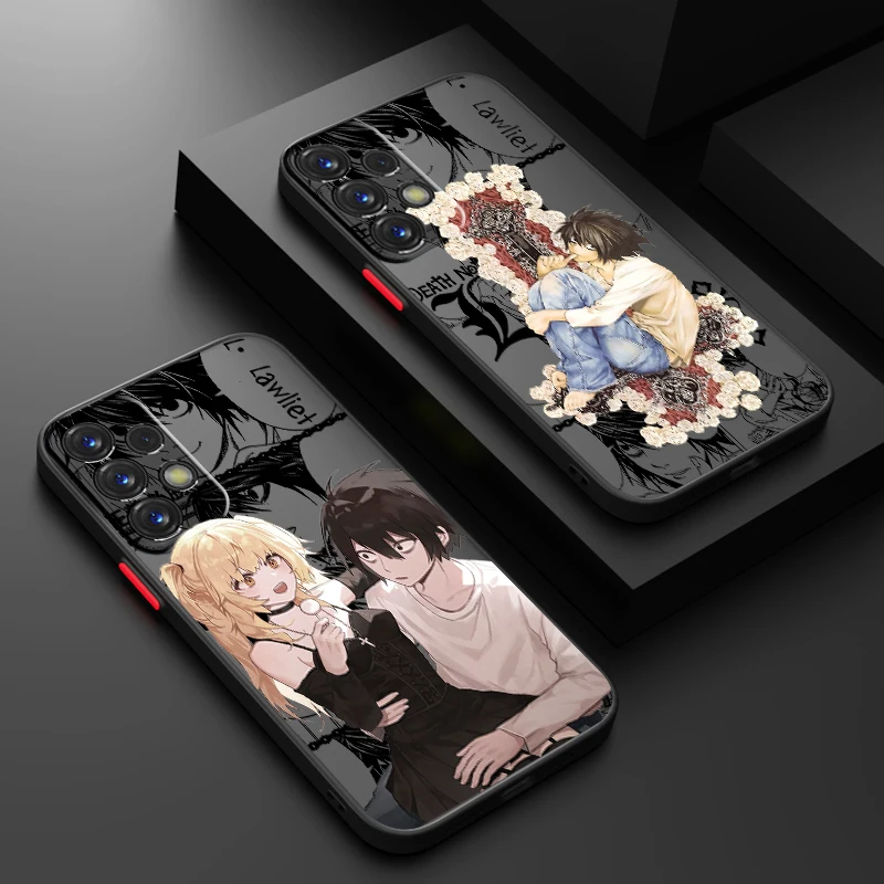 D-Death N-Note Anime Cool Frosted Translucent For Samsung Note 20 A35 A03 A54 A31 A22 A34 A14 A24 A04 A55 5G TPU Phone Case