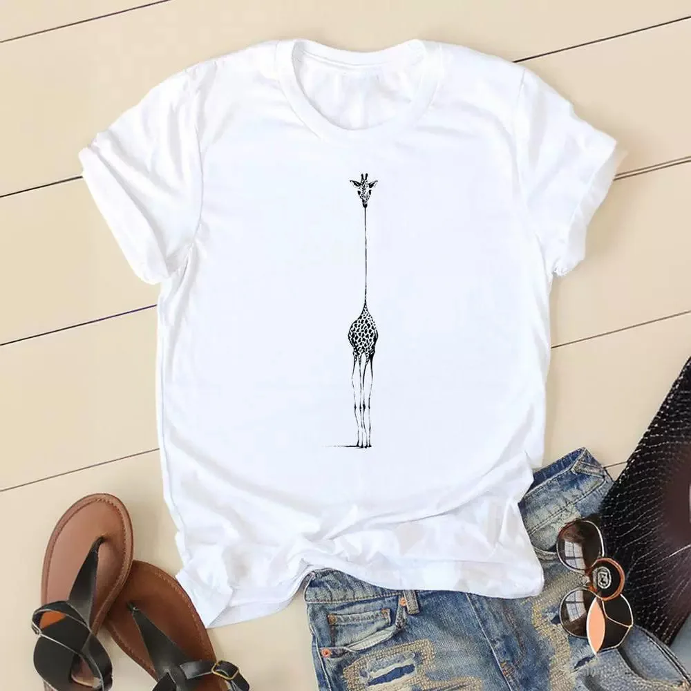 Love Simple Printed European and American Clothing Shirt Short Sleeve T-shirt Tops  Oversized T Shirt  Women Clothes image 4
