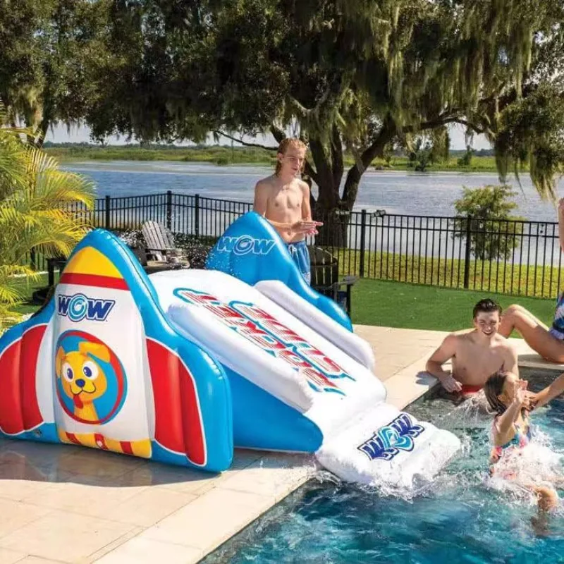 Inflatable water play facilities Children's inflatable slide Pool water play Double slide Outdoor swimming pool slide