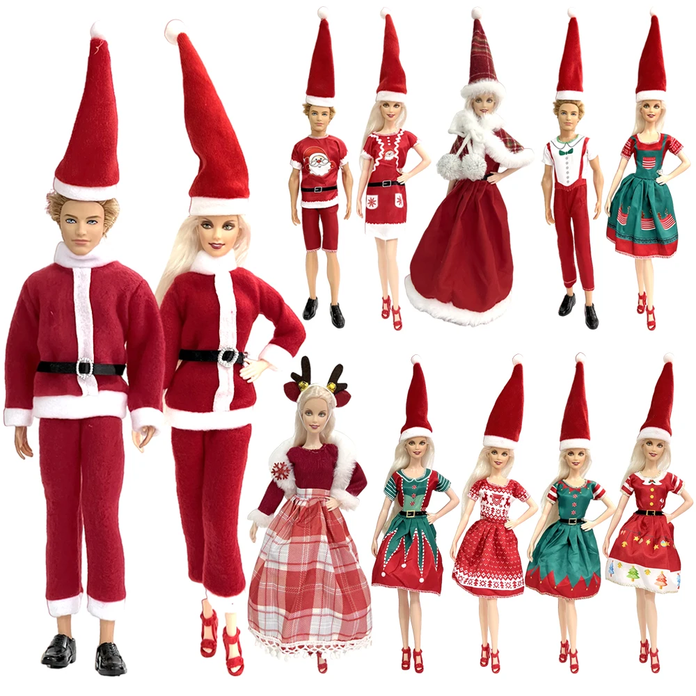 1 Set Christmas Eve Dress Fashion Outfits  for 1/6 Doll Clothes 30CM Dolls Accessories 1/6 Male Doll Clothes Santa Toys JJ