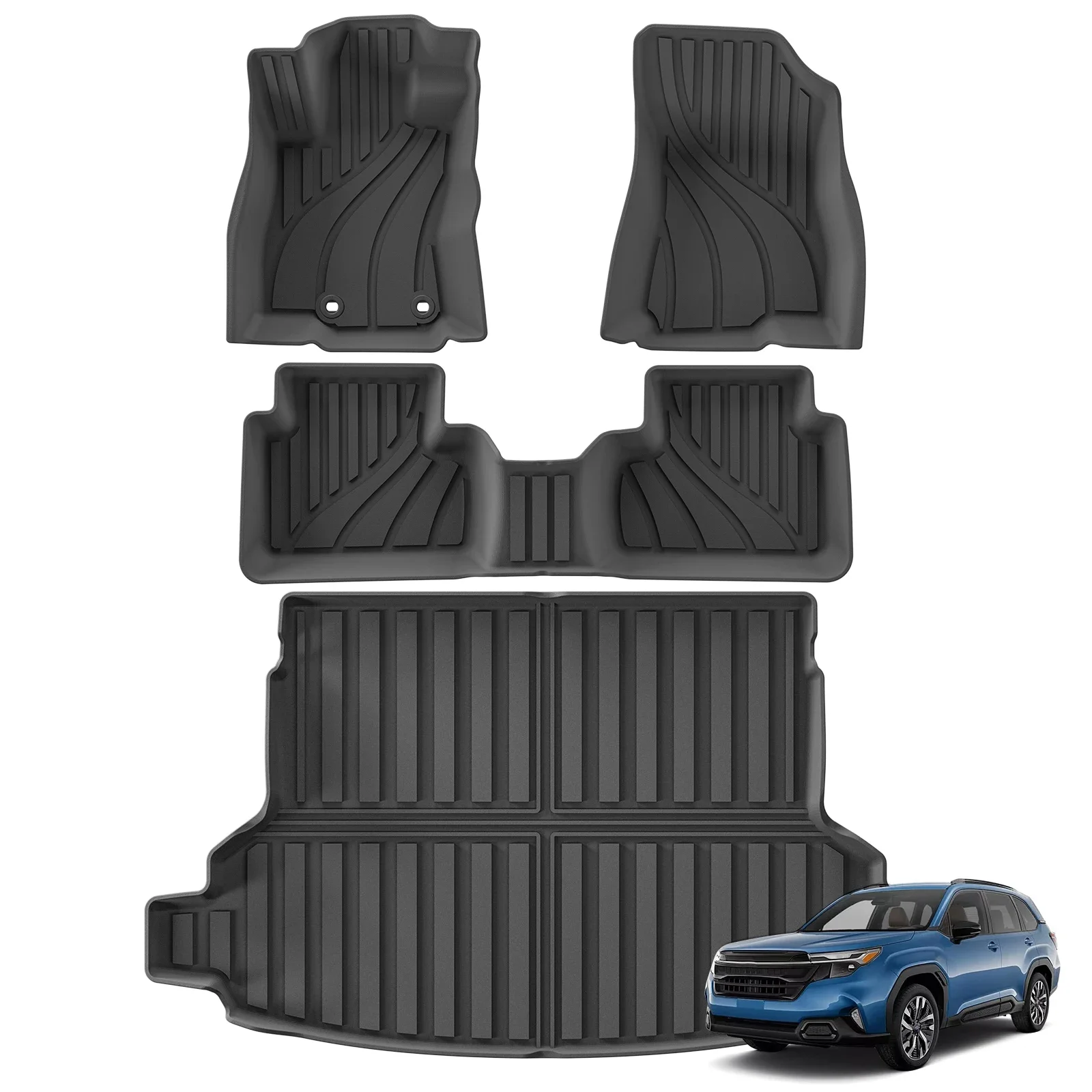 

for Subaru Forester 2025 TPE 3D Car Floor Mats Cargo Liner Trunk Pad Waterproof All Weather Black