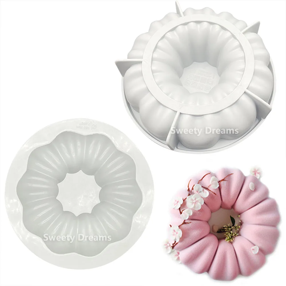 

3D Flower Forms Silicone Cake Mold Chiffon Brownie Pan Dessert Pastry Mousse Sweets Baking Tray Moulds Bakeware Pan Cake Tools