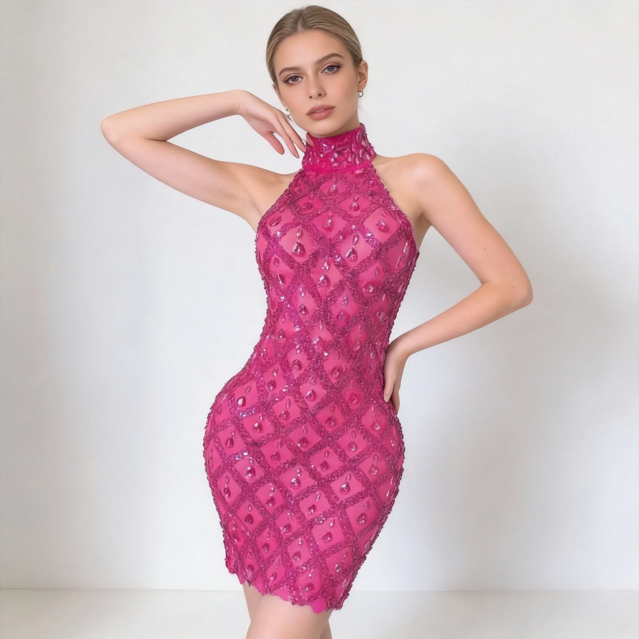 

Women Sexy Stage Shining Rhinestone Sequins Dress Evening Prom Birthday Dress Transparent Performance Singer Club Host Dress