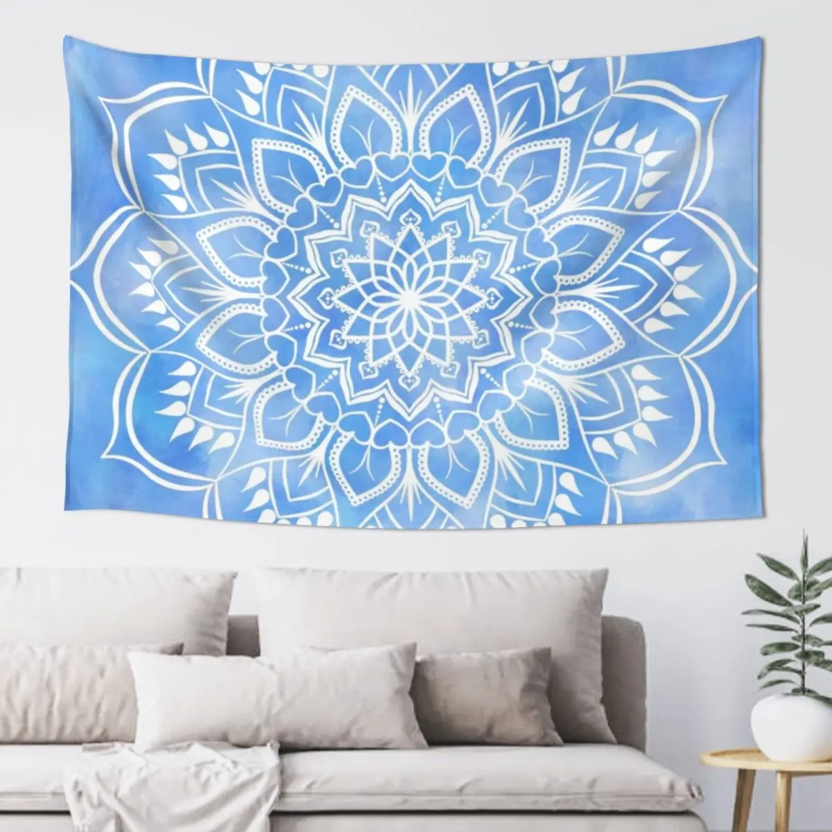 

Blue and white Mandala Tapestry Wall Decor Hanging Bedroom Decor Decorative Wall Mural Tapestry