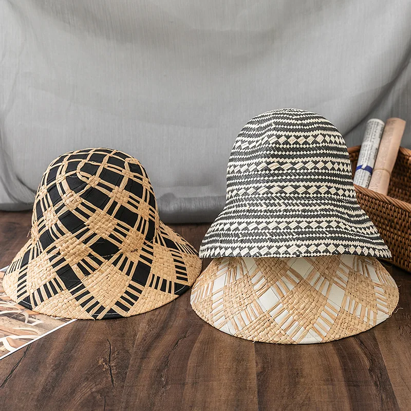 2023 New Raffia Bucket For Women Foldable Sun UV Hats Designer Luxury Crochet Beach Hat Handmade Fashion Straw Hat