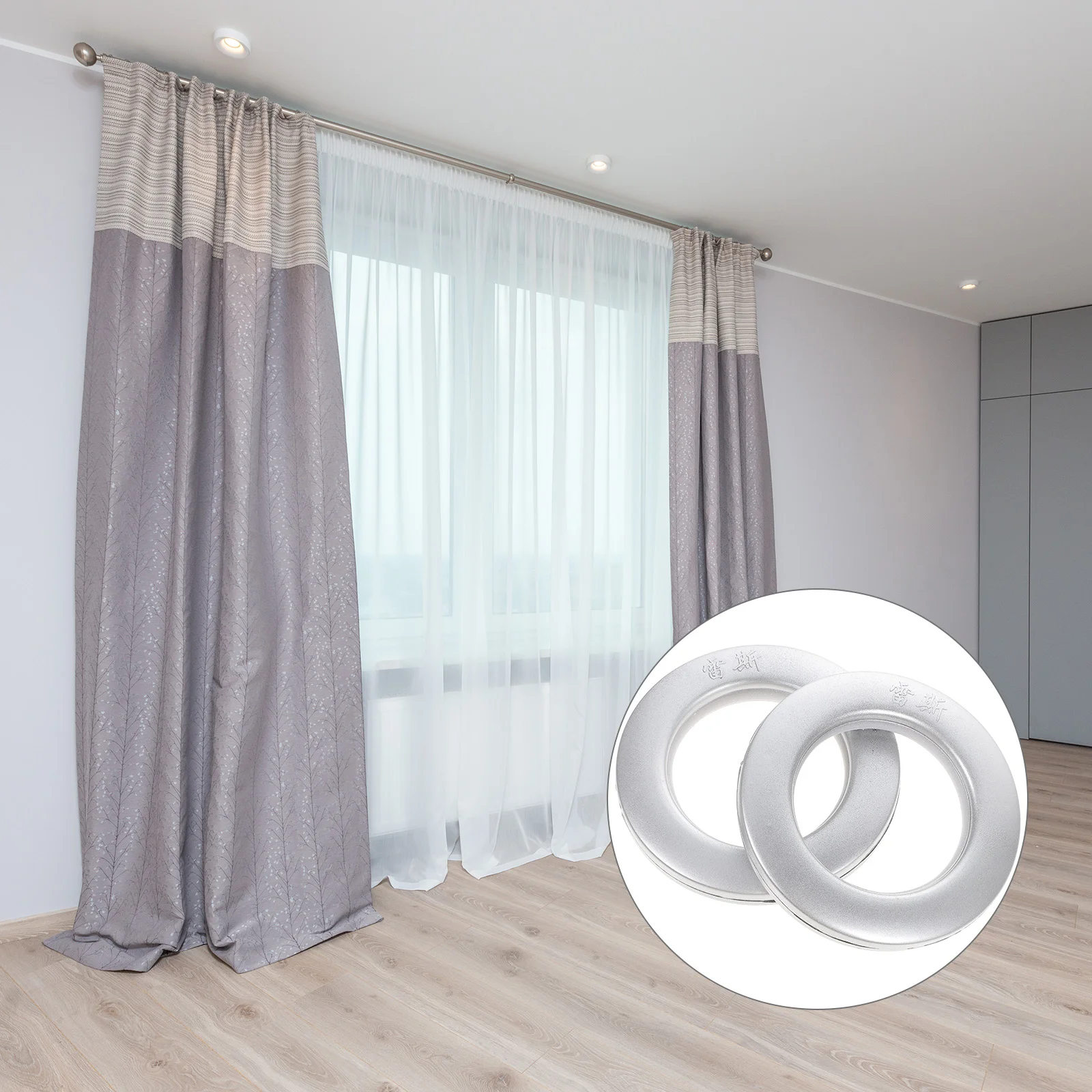 

75 Pcs Curtain Ring Hook Eyelet Inner Diameter Shower Grommet Plastic Roman Reusable Sliding