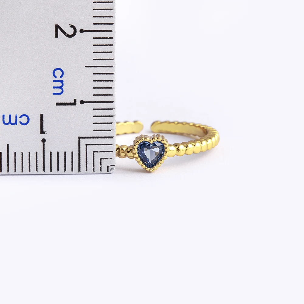 Nidin Korean New Exquisite Lovely Opening Adjustable Heart Ring Fashion Temperament Versatile Female Zircon Jewelry Wedding Gift