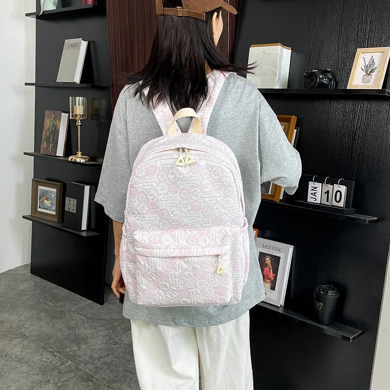 Mochila impressa personalizada para mulheres, estudantes do ensino médio e médio, grande capacidade, viagens de lazer, novo