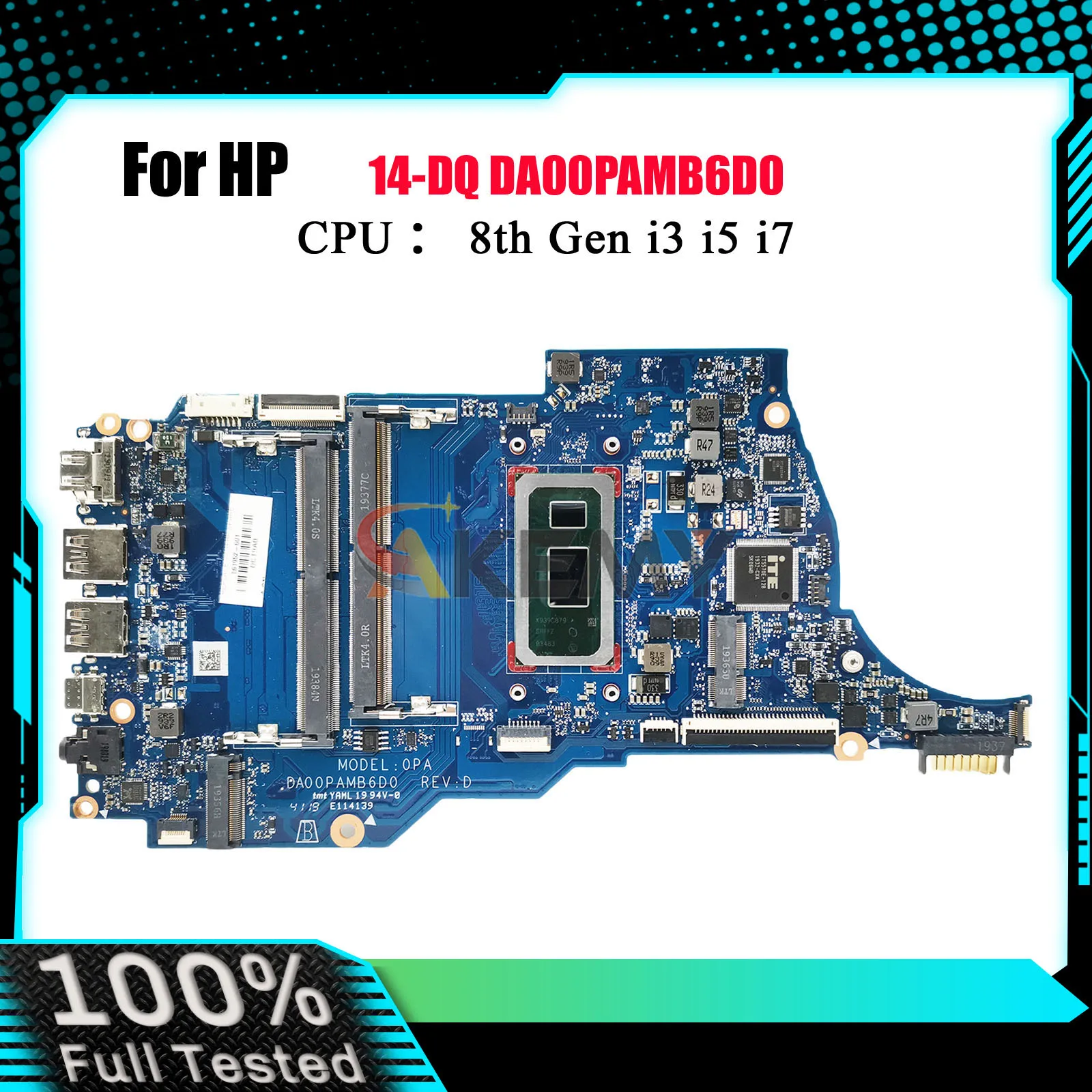 

DA00PAMB6D0 для ноутбука HP 14s-dq0000TU 14-DQ, материнская плата с процессором 5405U i3 i5 i7 L64909-601 L61955-601, 100% полностью протестировано