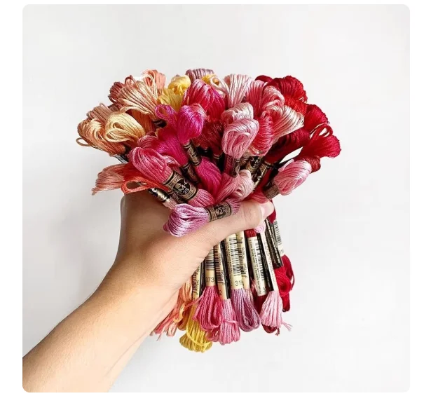 

Французская нить для вышивания из чистого хлопка DMC, французская нить для вышивки крестом R линии, цветочная нить для европейской вышивки, 50 шт. DMC