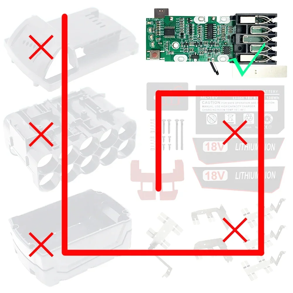 Imagem -02 - para M18 Pcb Placa de Circuito de Proteção de Carregamento para Milwaukee 18v 3ah 4ah 5ah 6ah Li-ion Bateria Placa Pcb Placa-mãe 4811-1811