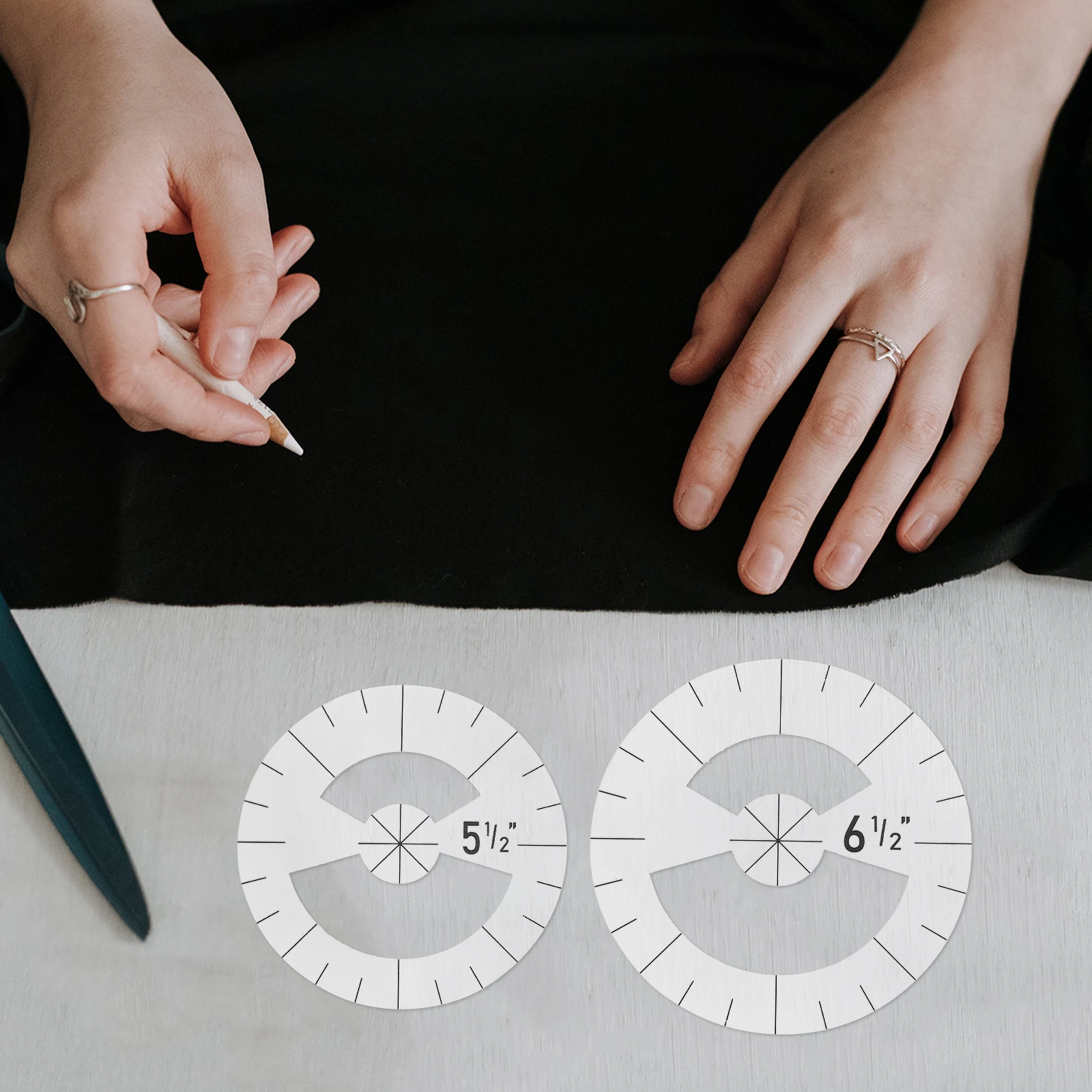 

5pcs Acrylic Patchwork Ruler Quilting Cutting Template Sewing Tool Fabric Measuring Ruler Portable Gauge For Diy Quilting