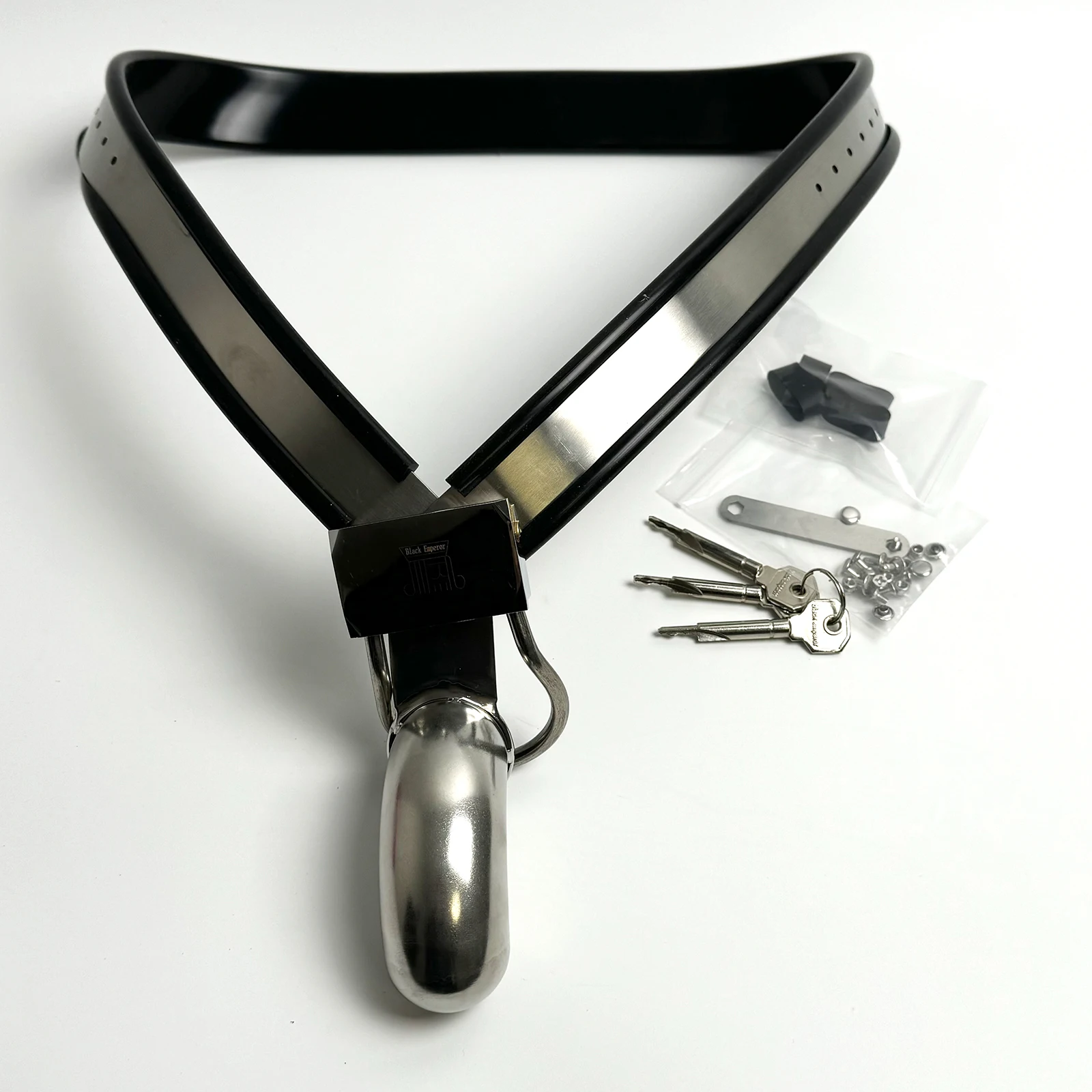 الفولاذ المقاوم للصدأ حزام العفة قفص القضيب BDSM عبودية قفص قفل جهاز قابل للتعديل الخصر قفل ديك BDSM عبودية لعب للرجل #5