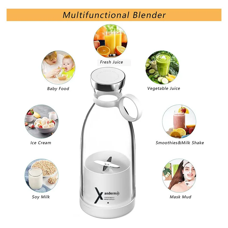 New Mini Portable Blender Electric Juicer Fruit Mixers Fruit Home Smoothies Mixer Multifunctional Juice Maker Machine Blender