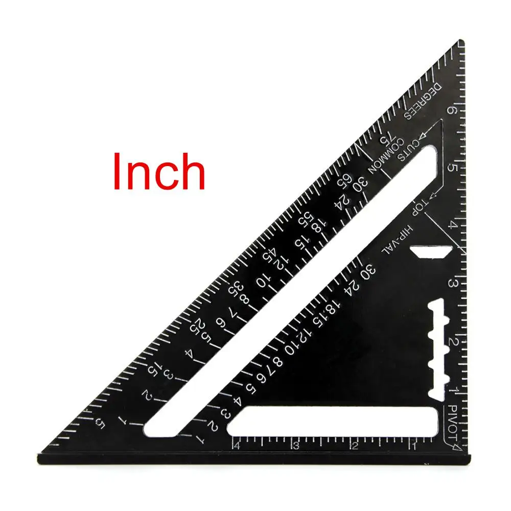 Inch High Precision Aluminum Alloy Metric Triangle Gauge Angle Ruler Protractor 90 Degree Square Woodworking Measuring Tool