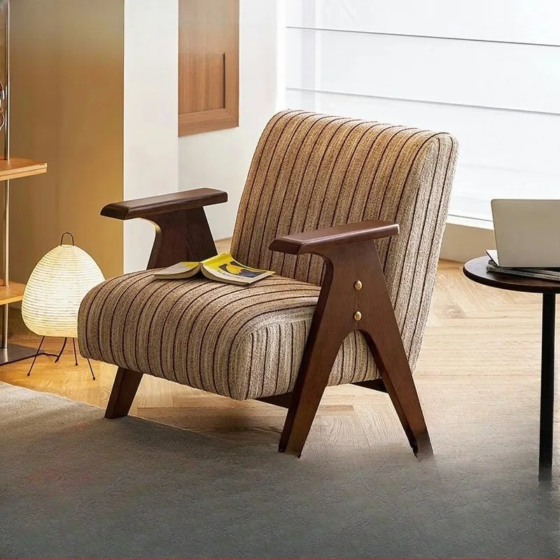 

Home Solid Wood Sofa Chair Living Room Antique Single Chair Home Balcony Richard Leisure