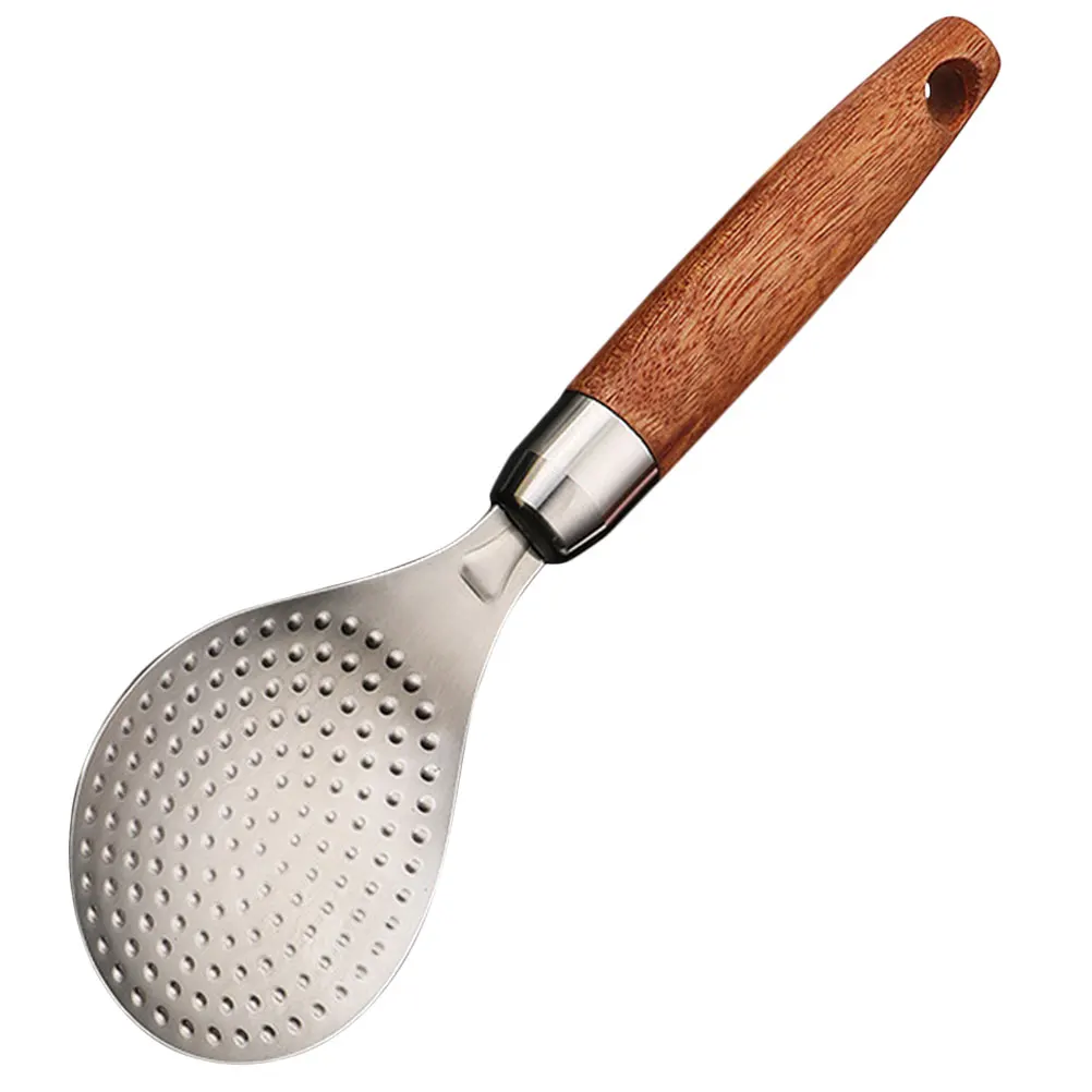

Stainless Steel Spoon Thickened Non-Stick Ergonomic Handle Smooth Easy Clean Kitchen Serving Paddle Household