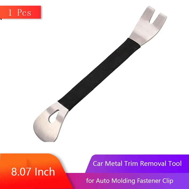 1 Pcs Car Metal Trim Removal Tool Auto Molding Fastener Clip Remover Puller Pry Tool Door Panel Dashboard Radio Audio Navigation