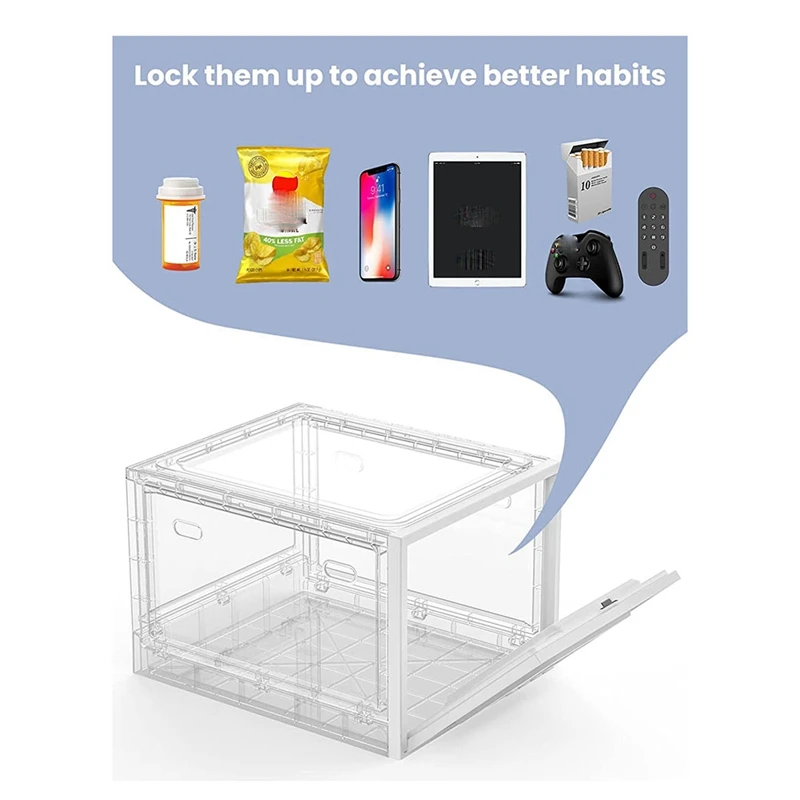 Ящик с замком по времени для сейфа для лекарств, прозрачный запираемый ящик для хранения для домашней безопасности, для кухни