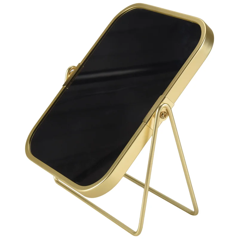 ABRG-Vanity Makeup Mirror With Metal Stand 360 Degree Swivel Desktop Tabletop Mirror