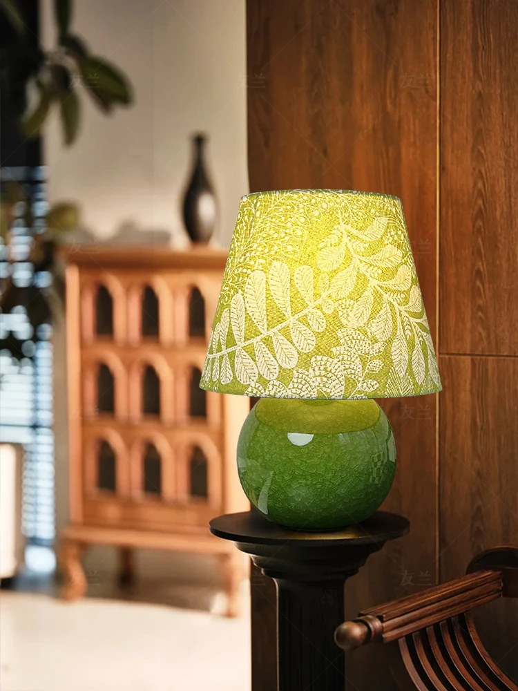 

retro master bedside lamp bedroom green ceramic designer creative home decoration table lamp ornament