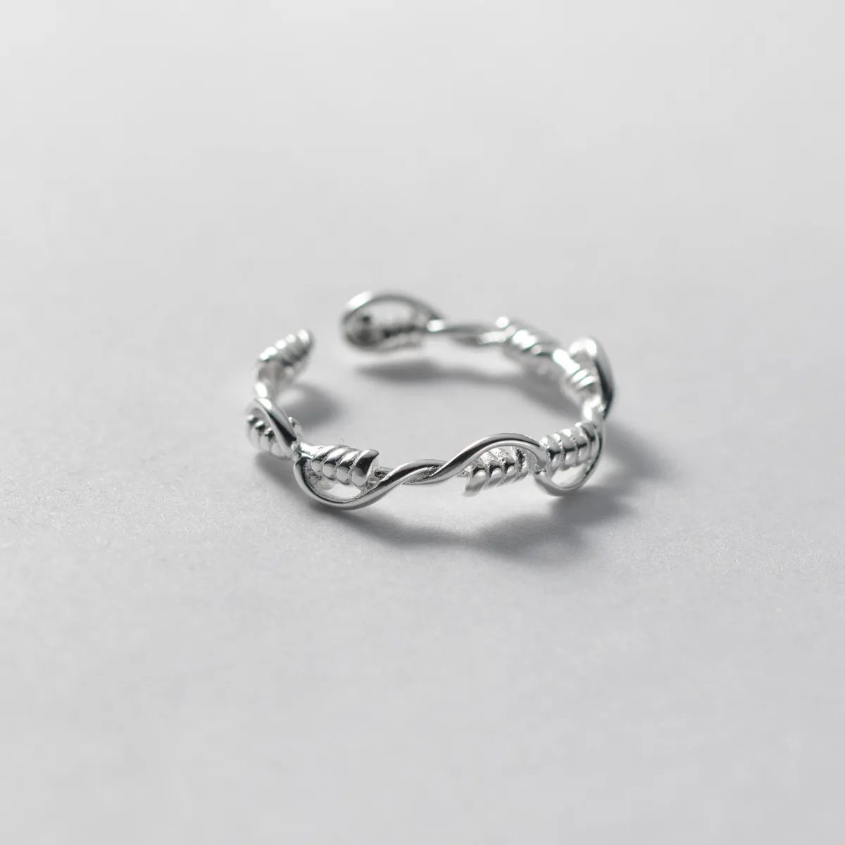 925 Sterling Silver Weave Rope Adjustable Finger Rings For Women Wedding Jewelry Wholesale Jewellery Argent 925