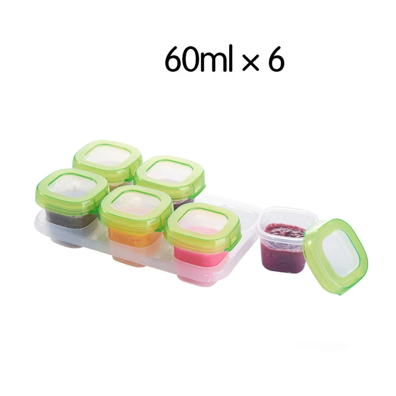 Plastic Food Container Set with Sealed Lid 60ml 120ml Baby Puree Snack Storage Box Portable Small Jar Kids Infant Feeding