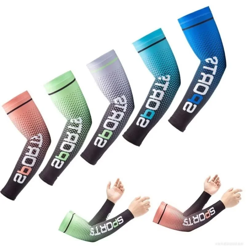 1-3pairs Ice Silk Arm Sleeves UV Protection Anti-Slip Sunscreen for Men & Women Cooling Summer Outdoor Sports Sleeve for Cycling
