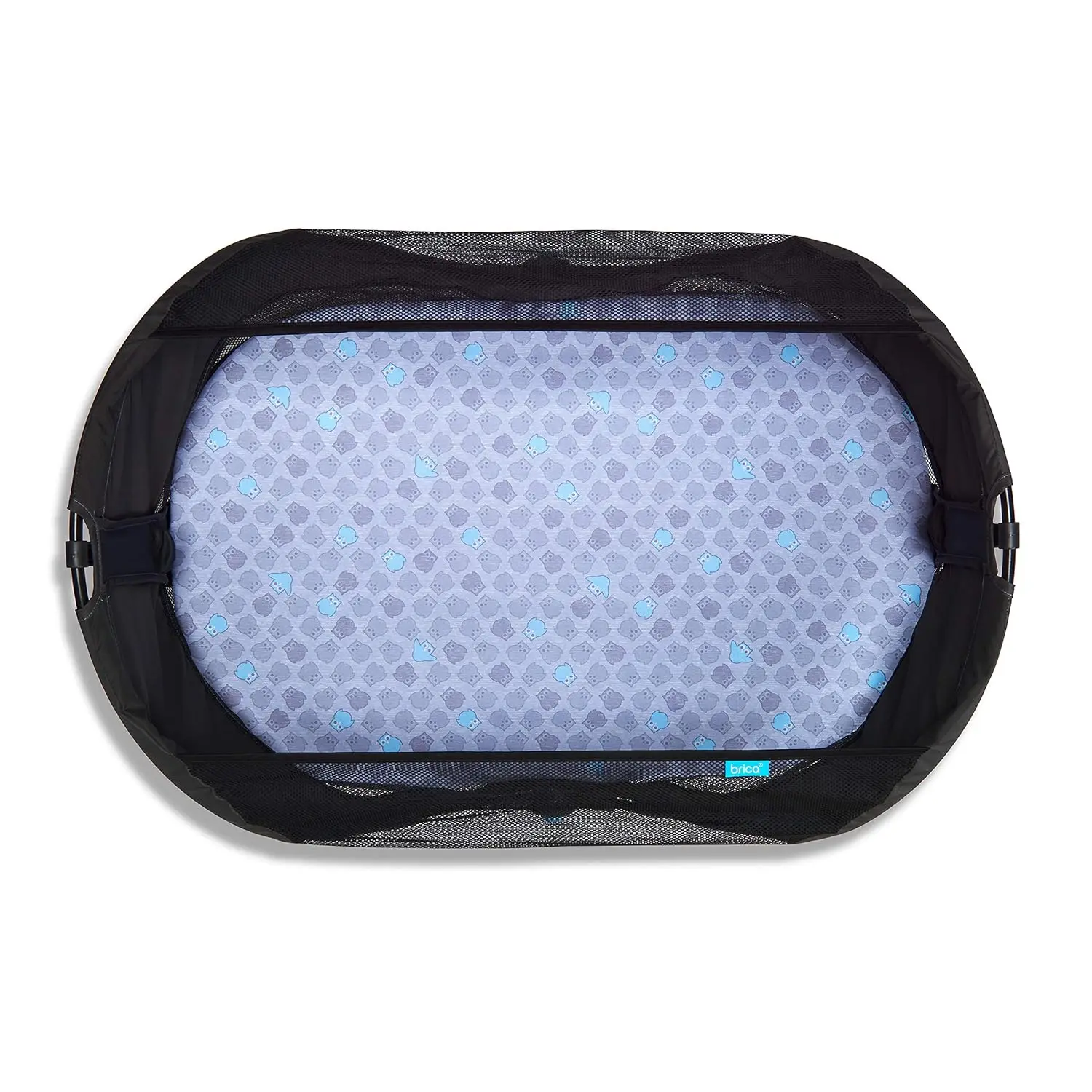 Culla da viaggio pieghevole portatile per neonati, letto grigio leggero con pannelli a rete