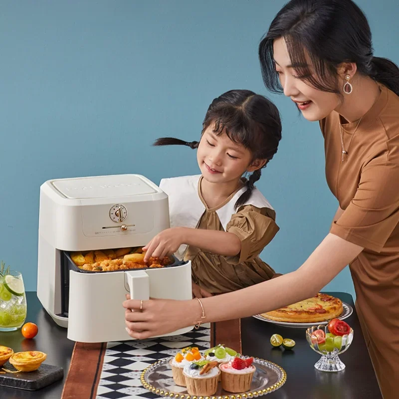 DAEWOO 5L 에어프라이어 가전 제품, 60 분 타이밍 220V 1500W, 다기능 전기 프라이어 포트, 주방 에어프라이어