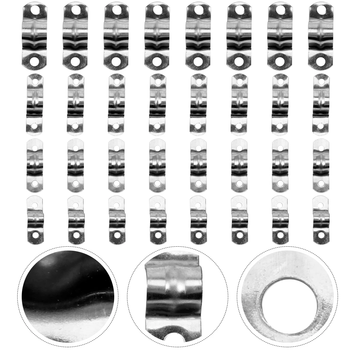 

100 pcs Stainless Pipe Clamps Rigid U Brackets Tube Clips Hose Connecting Rings Durable Anti Stainless Steel Connecting Ring