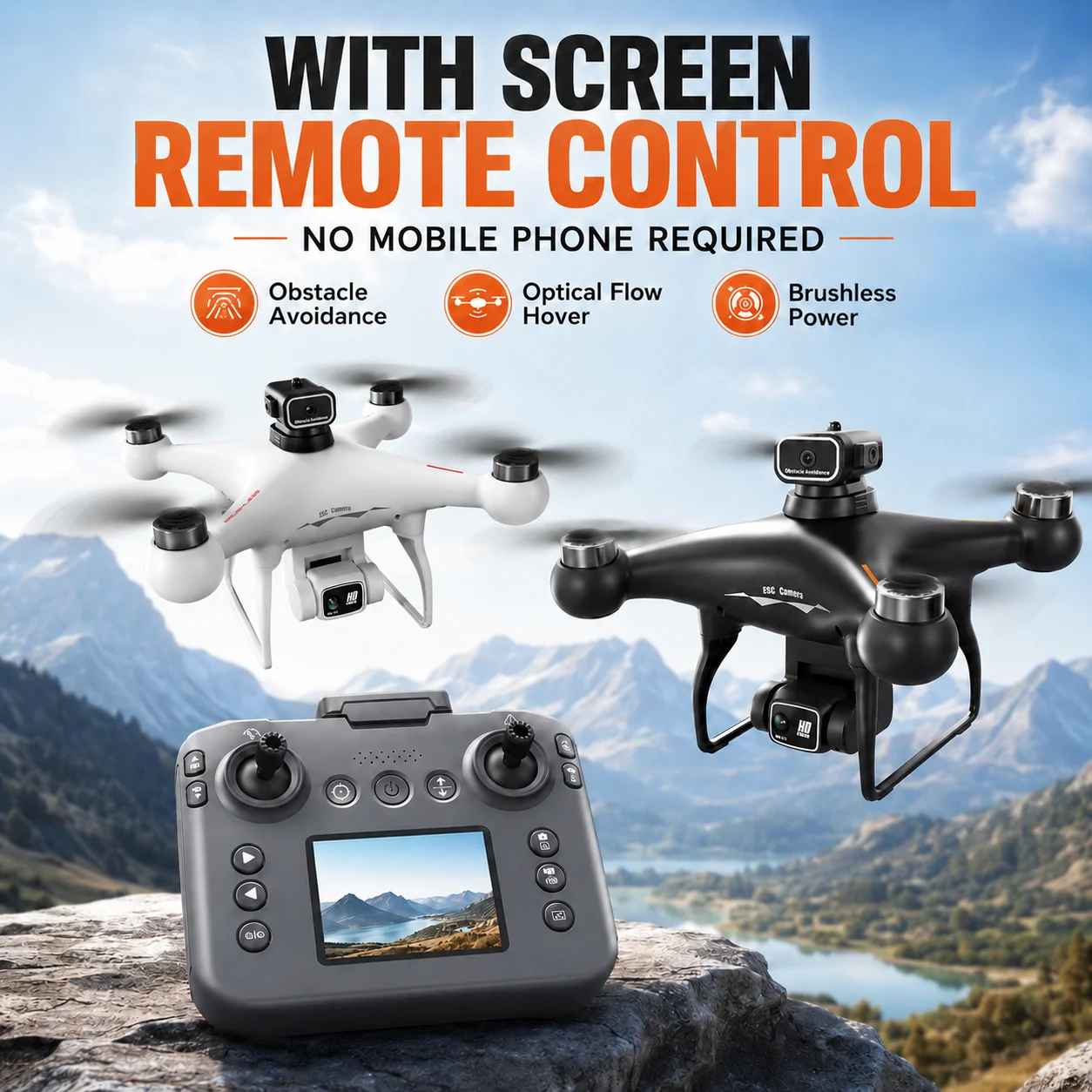 Drone Cinematic - ZNLYRION S116 RC Drone Borstelloze motor