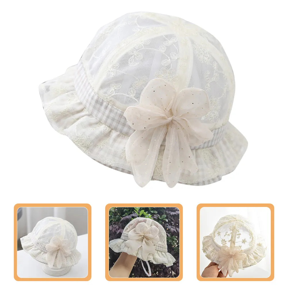 Chapeau de soleil léger d'été pour enfants, en polyester, protection UV, chapeau de plage extérieur réglable à large bord pour tout-petits
