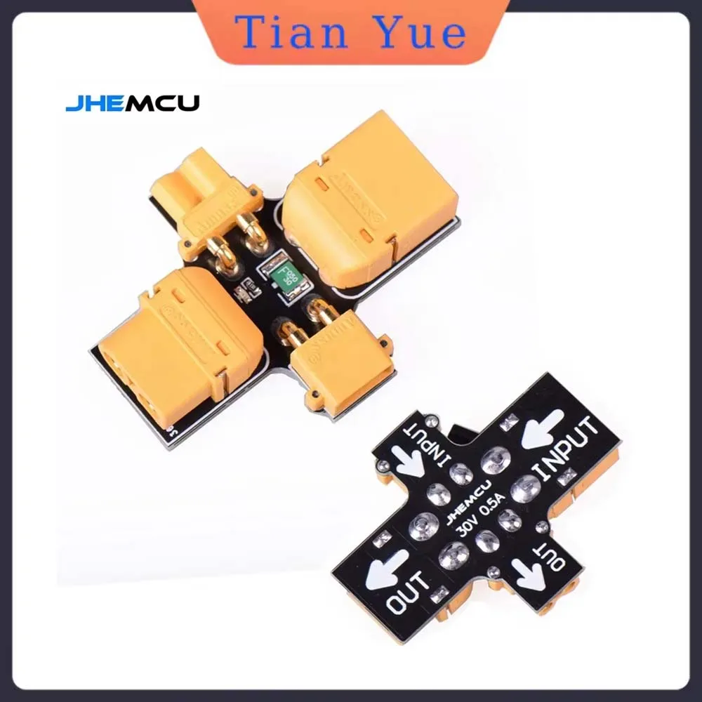 Tianyue JHEMCU XT30 XT60 Мужской Женский Дымовая пробка 1-6S Самовосстанавливающийся самовосстанавливающийся предохранитель для радиоуправляемой модели FPV Дрон Лодка Инструмент для тестирования