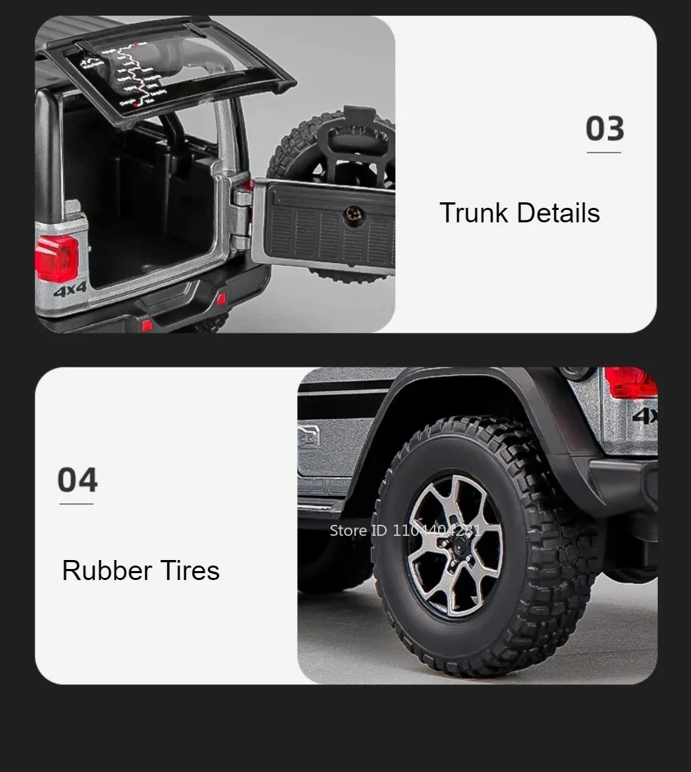 1:22 Wrangler Rubicon Suzuki Hustler Legierung Spielzeug Diecast Modell Auto Türen Geöffnet Sound Licht Zurückziehen Fahrzeug Freund Geburtstag Geschenk – Detail 7
