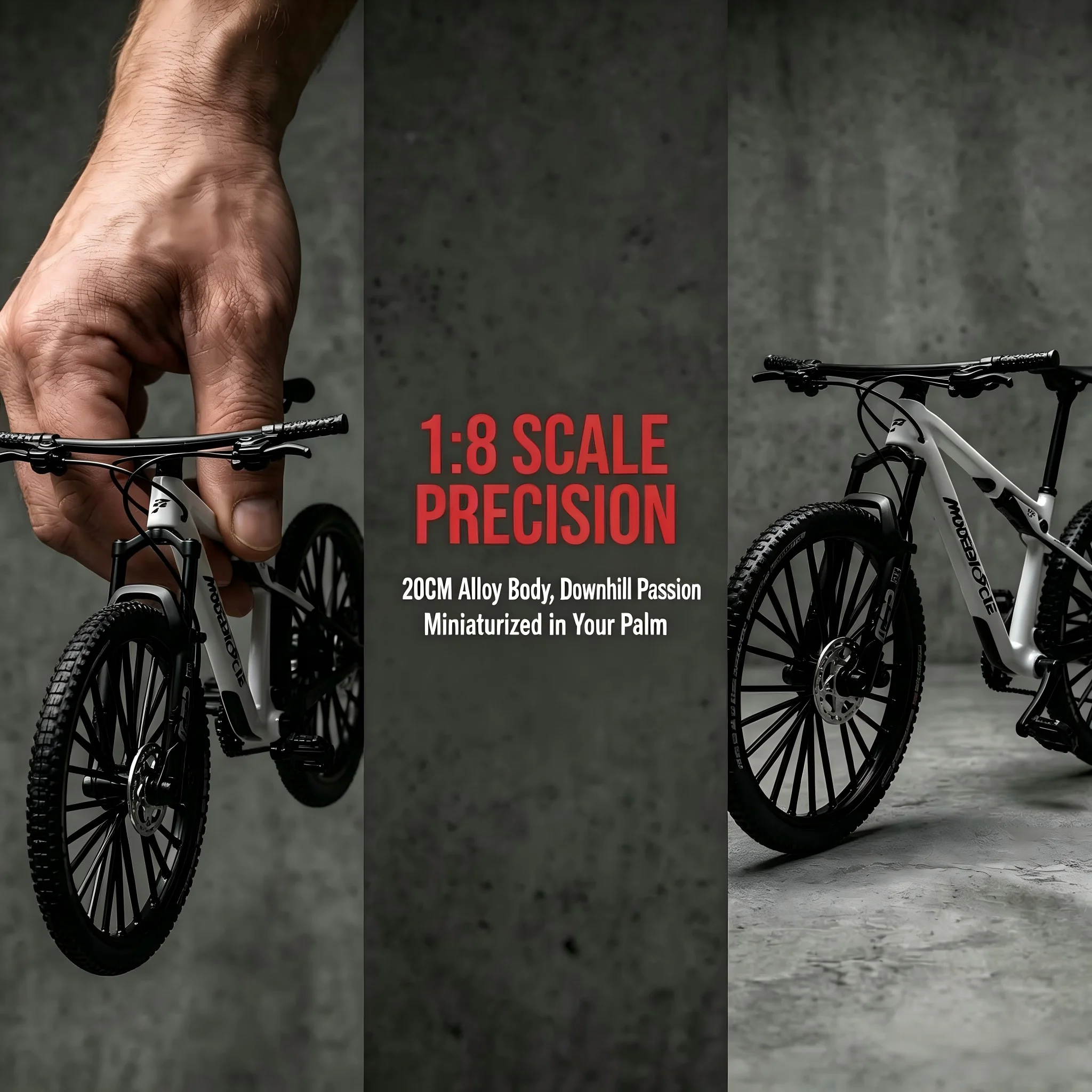 Alloy Downhill Mountain Bike Model Full Suspension Simulation Bicycle Realistic Linkage Steering Rubber Tire Collectible Desktop