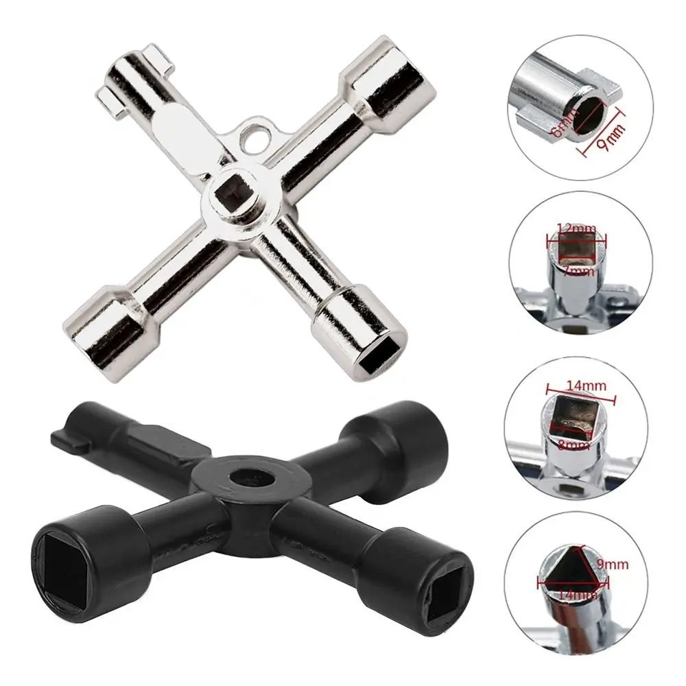 New 4 Ways Key Wrench Internal Triangle Hand Tool Cross Triangle Wrench Multifunction Repair Cross Switch Alloy Spanner Home