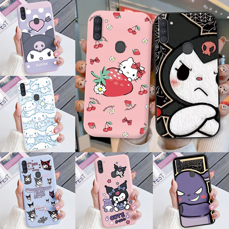 For Samsung Galaxy A11 M11 Phone Case My Melody Kuromi Capa Shell Cute Cartoon Soft Silicone Fundas For Samsung A 11 Coque Bags