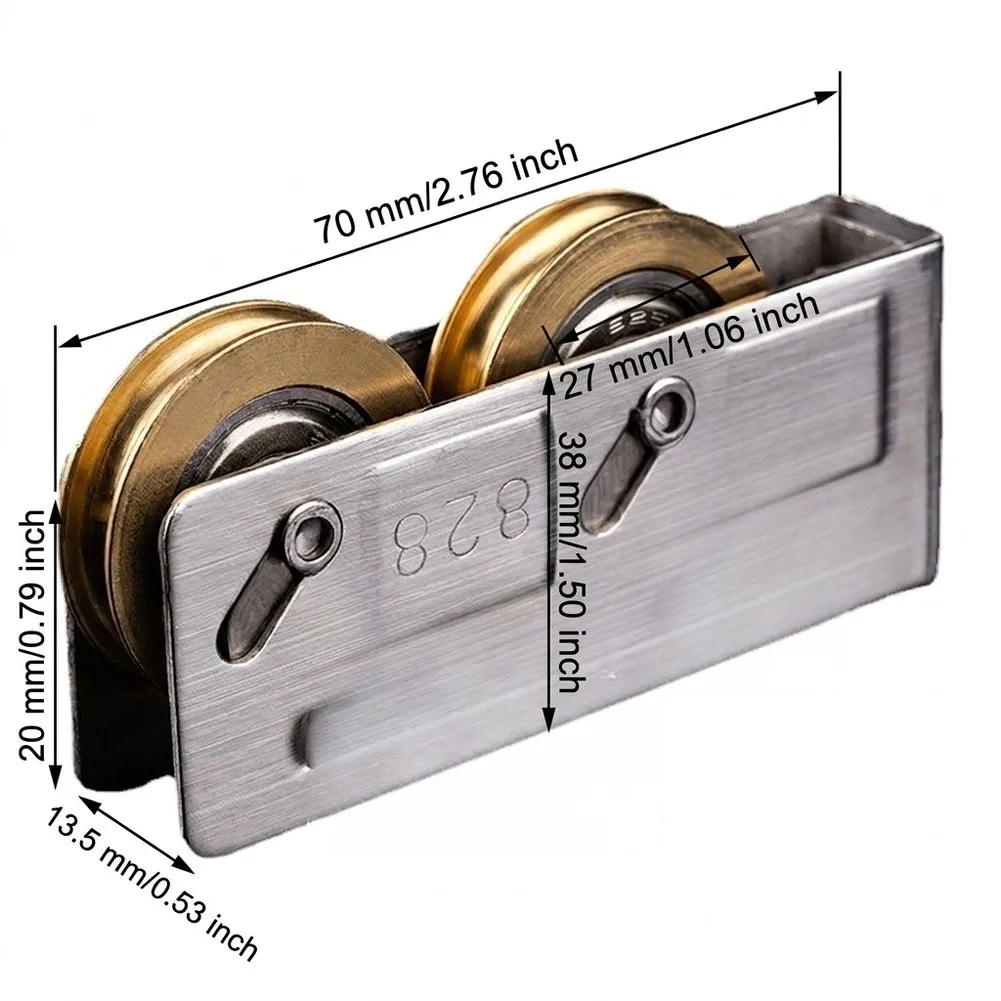 Duty Stainless Steel Sliding Door Roller Brass Wheel For Patio Glass Window Track Replacement Hardware