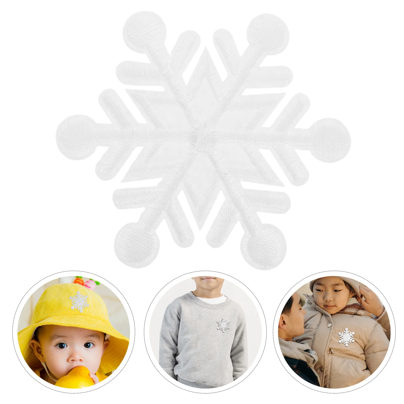 

10Pcs White Snowflake Patches for Clothing Iron on Christmas Decor DIY Winter Accessories Jackets Backpacks Hats Sewing Kits