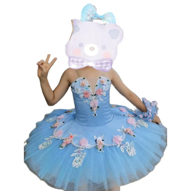 Adult Women Ballet Tutu Dress Girls Sky Blue Swan Lake Professional Ballet Skirt Dance Costumes Kids Ballerina Dress Ballet Wear
