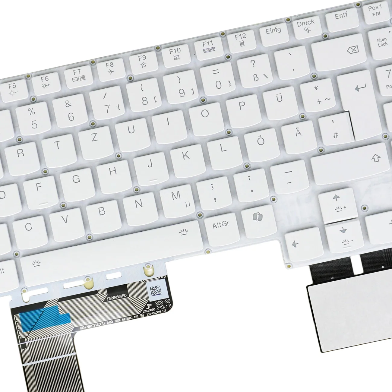 Per-key RGB Backlit Keyboard For Lenovo PH5CYPerkeyCB  SN21P29161, Legion 7 16IRX9  83FD, 9 16IRX9 83G0, German QWERTZ White
