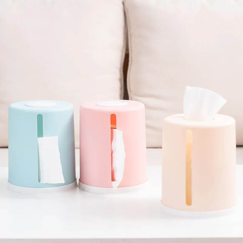 

Новая пластиковая коробка для салфеток, круглая коробка для накачки в гостиной, креативный цилиндр, многофункциональная бытовая коробка для хранения туалетной бумаги