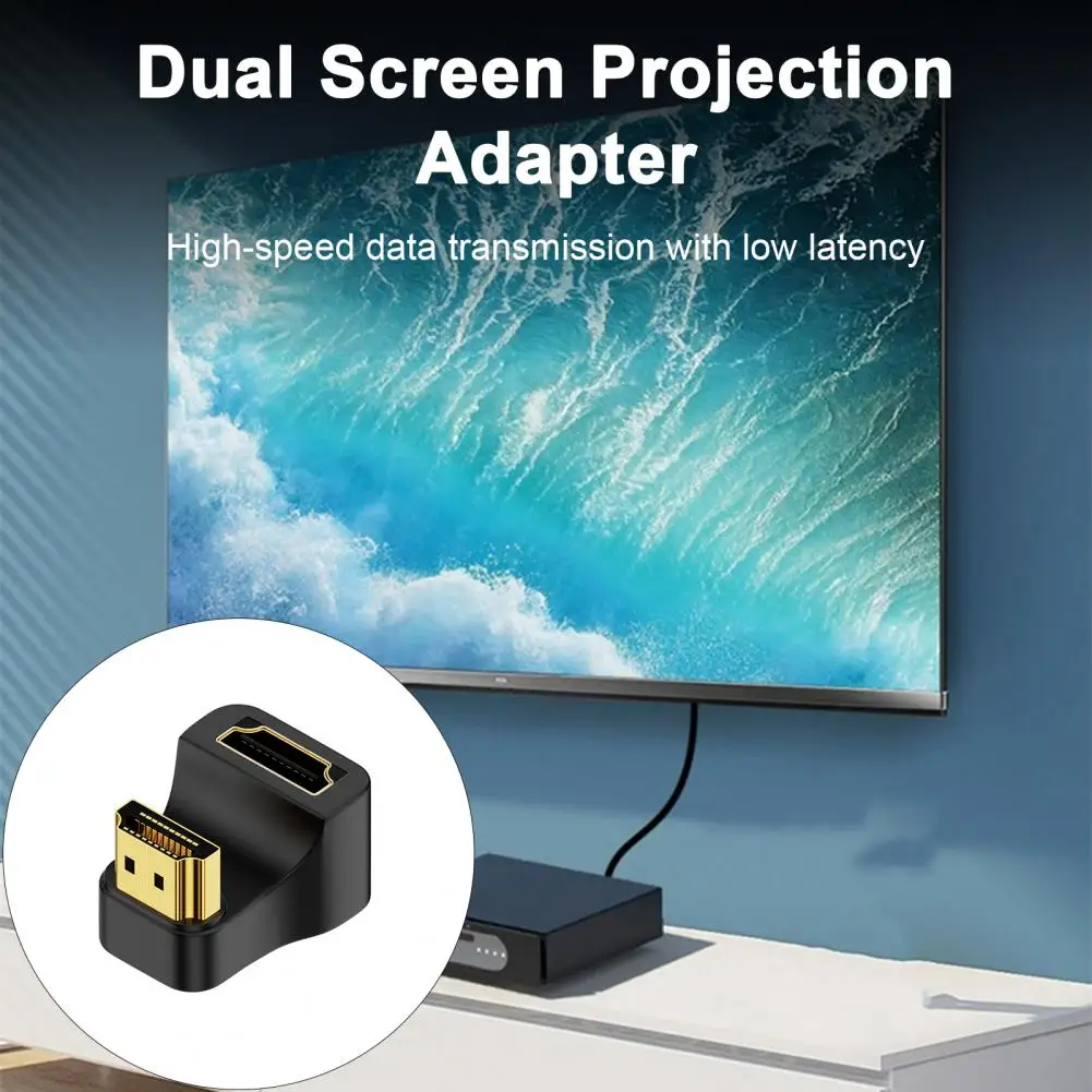 Projector Hdmi-compatible Adapter Portable 180 Degree Hdmi-compatible Male to Female Adapter 8k60hz Hd Output Converter