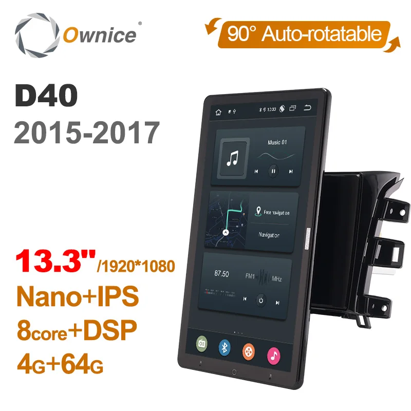 

13.3 Inch 1920*1080 Ownice 1 Din Android 12.0 Car Radio for Nissan navara D40 2015 - 2017 GPS Audio System Player Auto Rotatable