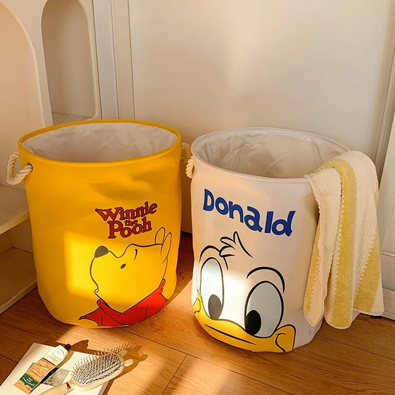 Disney Winnie the Pooh Donald duck Tigger New Cartoon Cute Home Bedroom Foldable Large Capacity Dirty Clothes Toy Storage Bucket