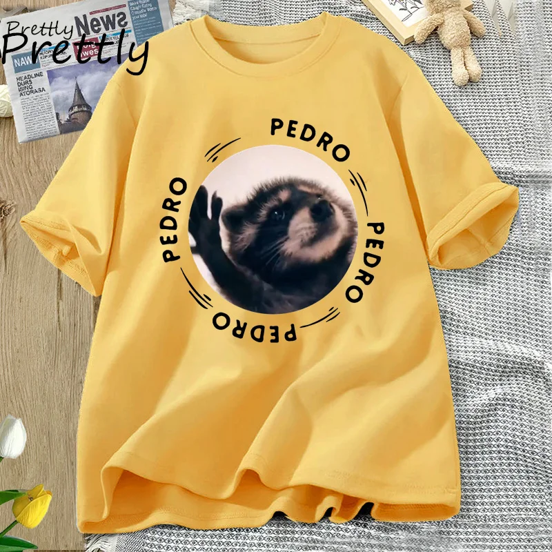 Pedro Dancing Raccoon T Shirt Women Men Funny Trash Panda Meme T-Shirt Casual Short Sleeve Animal Tshirt Cotton Women\'s Clothes