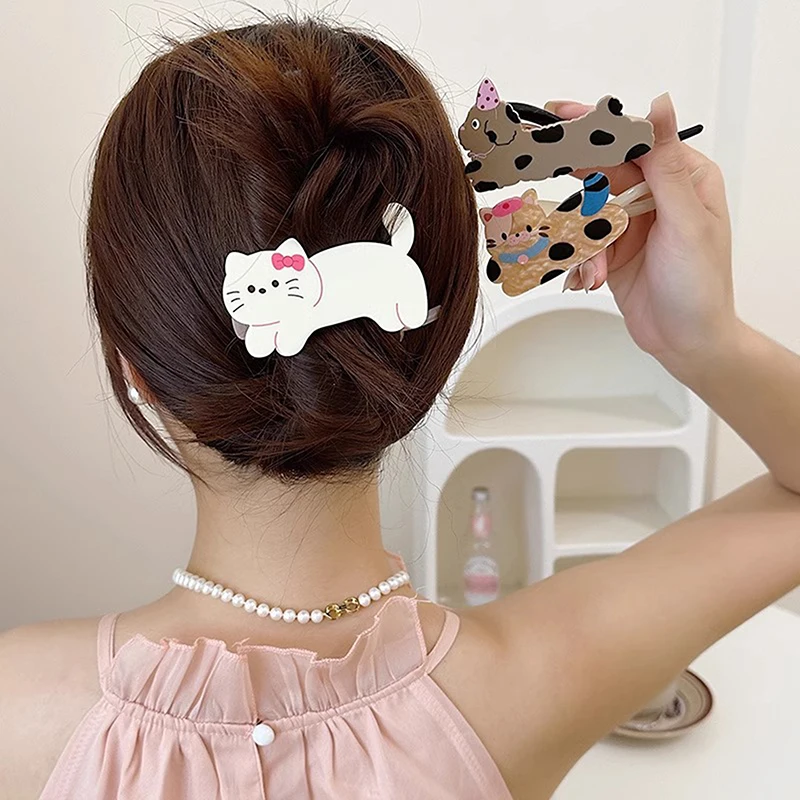 

Cartoon Cute Animals Hair Clip Back Of Head Plate Hair Claw Sweet Fashion Versatile Ponytail Twist Clip Women Hair Accessories